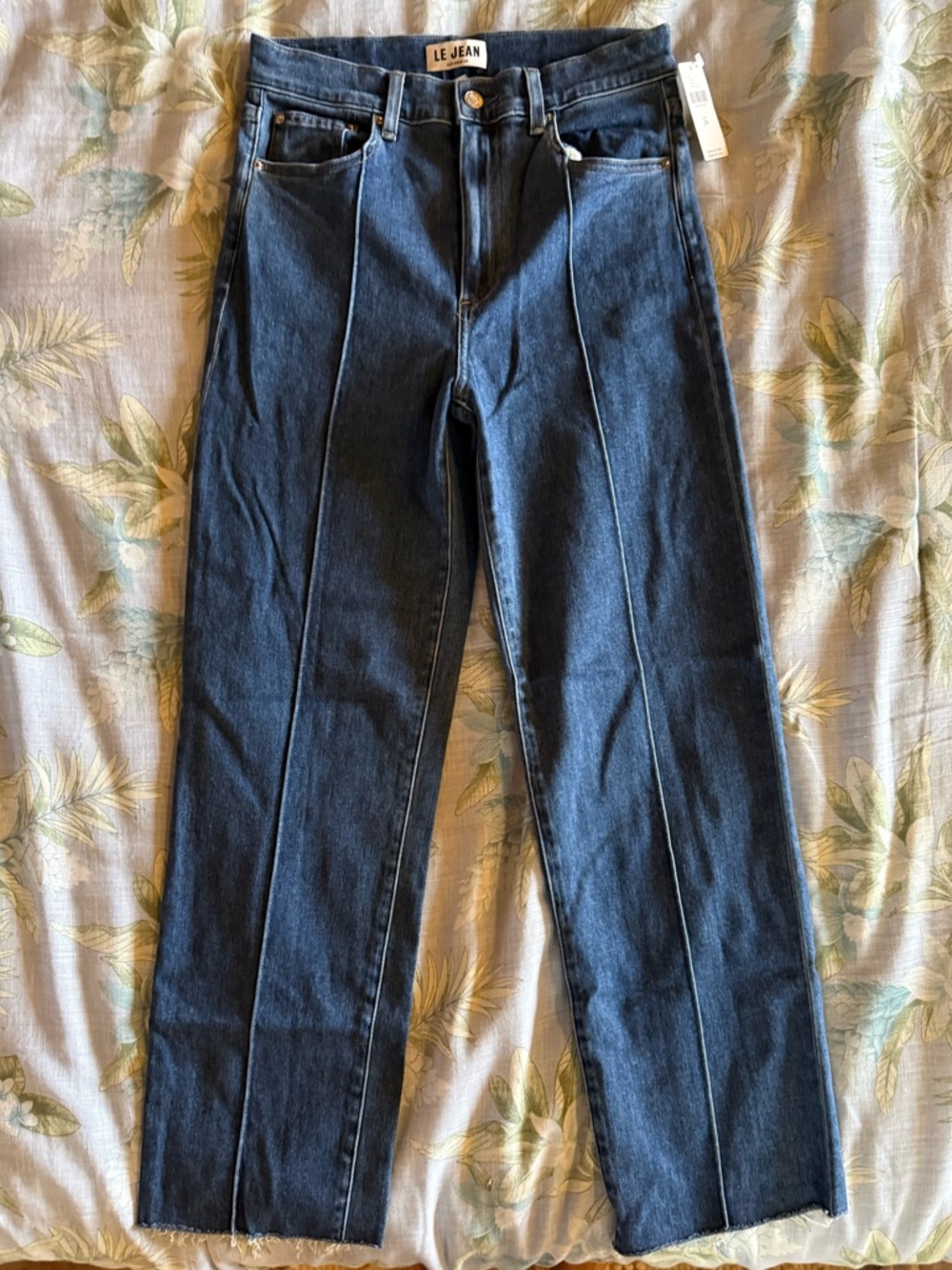 LE JEAN High-Rise Dark Blue Women's Jeans with Front Seams